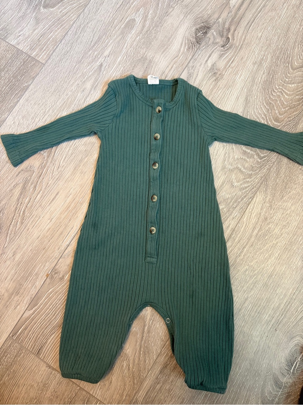 kate quinn Ribbed Button-Front One-Piece in Forest Green